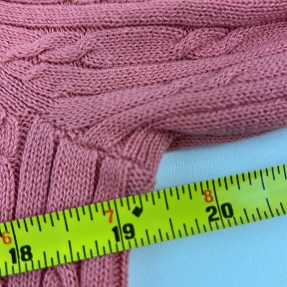 Van Heusen coral v-neck cable neck sweater - Picture 4 of 8